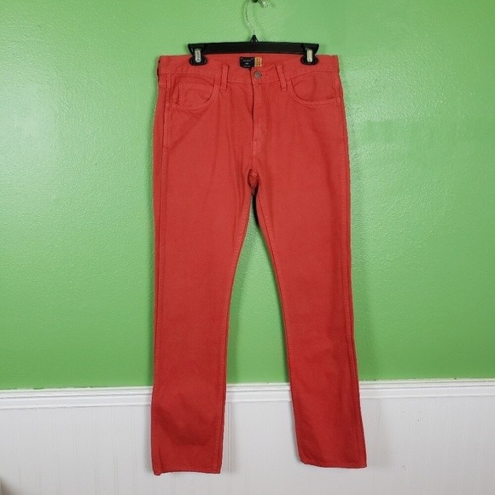 J. Crew Men's Red Straight Led 484 Denim Jeans Size 31X32